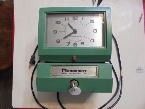 Used acroprint 125ar3 punch time clock - good working order for sale