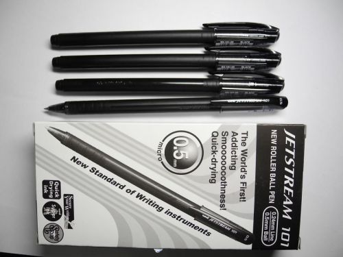 6 NEW UNI-BALL Jetstream SX-101-05 roller ball penBLACK