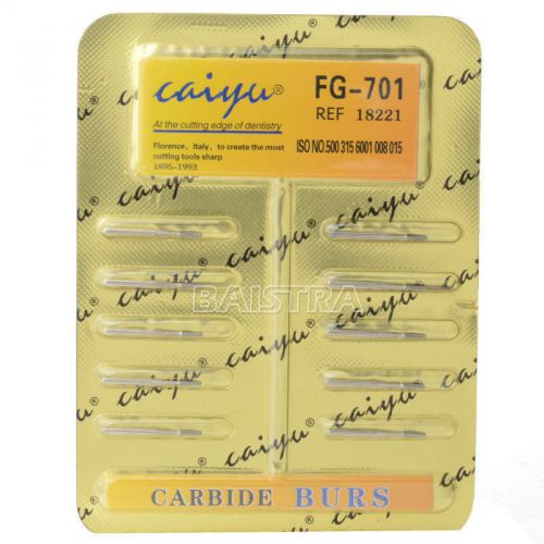 10 x dental tungsten steel carbide burs/drills for high speed handpiece fg-701 for sale