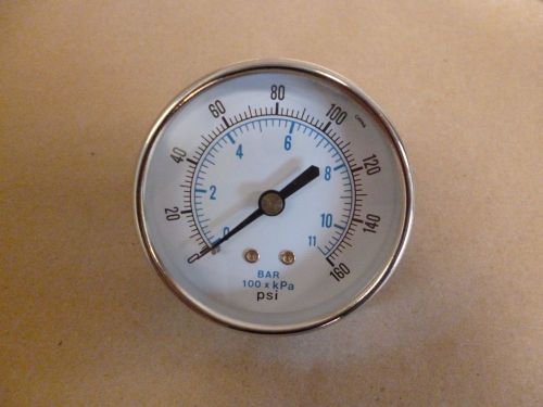 WALTRON LLC 434-0102-004 PRESSURE GAUGE 1/4&#034; NPT BACK 0-160 PSI BAR 0-1100 kPa