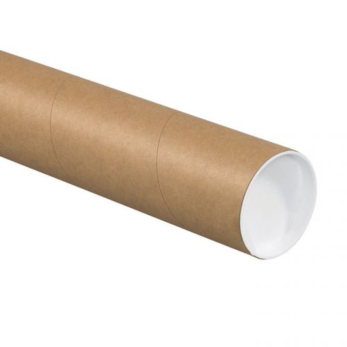 3&#034;x36&#034; Heavy Duty Mailing Tubes - kraft w/caps - case of 24 tubes