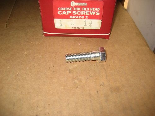 1/2-13X1-3/4 GRADE2 ZINC HEX CAP SCREW 50PCS(LW2068-50)