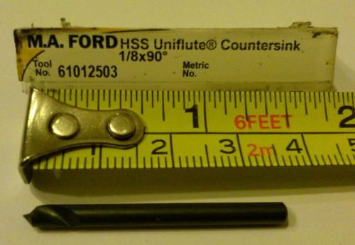 M.A. FORD HSS UNIFLUTE COUNTERSINK 1/8X90 DEGREE LATHE MILL CNC MACHINING TOOL