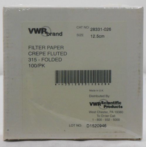 VWR 28331-026 12.5 cm Grade 315, Crepe Fluted Circles, Folded Qualitative 100/pk