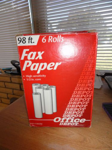 Office Depot Thermal Fax Paper 1/2 in. Core 98 feet Roll Box of 6