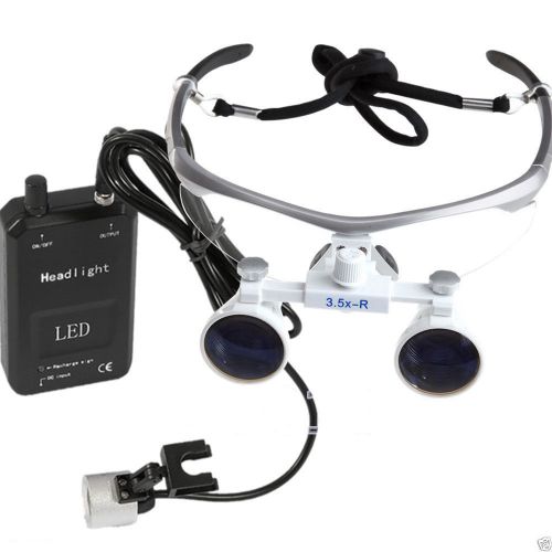 Dental surgical binocular loupes optical glass 3.5x 420mm/medical led head light for sale