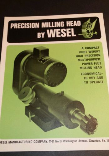 WESEL MILLING HEAD BROCHURE. Machinist tools