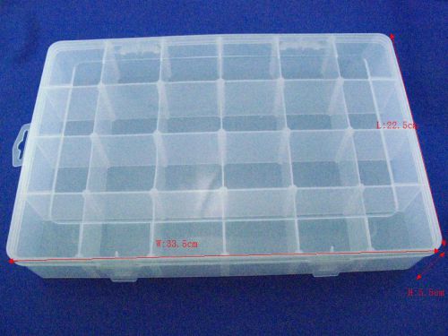 2pcs/lot,Electronic Components Storage Box, 24 lattice/blocks, moveable clapboar