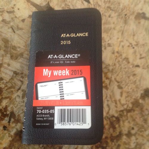 AT-A-GLANCE My Week 2015 Pocket Calendar 70-035-05 2.5&#034; x 4.5&#034; FREE SHIPPING