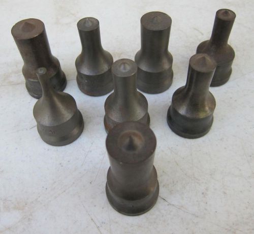 Lot of 8 Iron Metal Worker Dies Die Punches Punch - 1-3/8&#034; Base Diameter