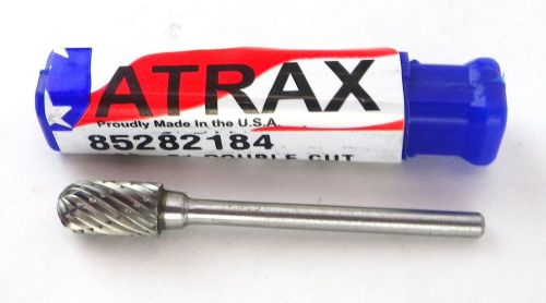 Atrax sc-51 1/4&#034;double cut cylindrical ball nose carbide bur burr made in usa j7 for sale