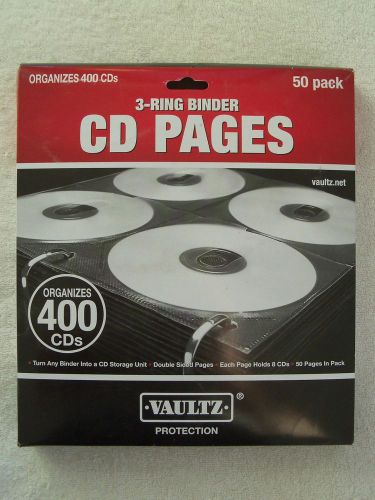 Vaultz CD Refill Pages for Three-Ring Binder Double-Sided, 50/Pack - IDEVZ01415