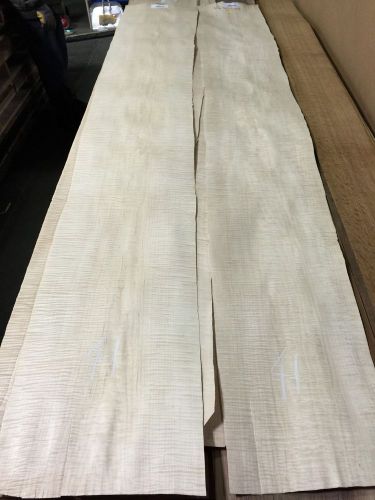 Wood Veneer Figured Maple 12x98 2pcs total Raw Veneer  &#034;EXOTIC&#034; MEX 41