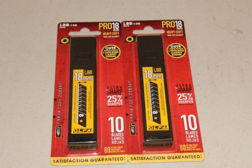 Lot of 2 OLFA LBB-10B PRO18mm Heavy Duty Snap Off Replacement Blades #9070