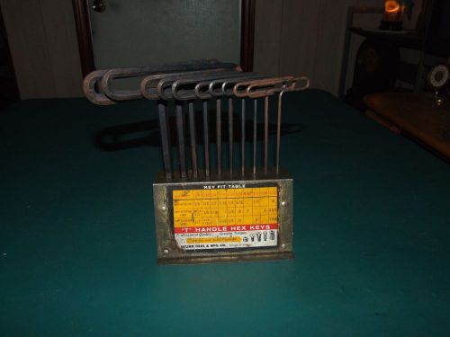 Vintage Eklind T Handle Hex Key Holder And Hex Keys 3/32- 3/8