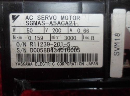 Used Yaskawa Servo Motor SGMAS-A5ACA21 Tested