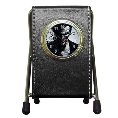 The Joker Batman Arkham Leather Pen Holder Desk Clock (2 in 1) Free Shipping