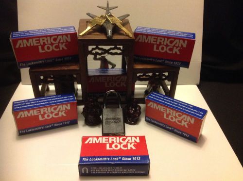 6  american series 1106 1-1/2&#034; aluminum body padlocks black (nib) * nice lock* for sale