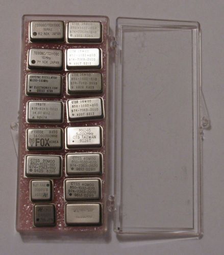 (16) Crystal Oscillators Assortment 5-8-10-14-16-20, &amp; 40MHz Surplus Stock