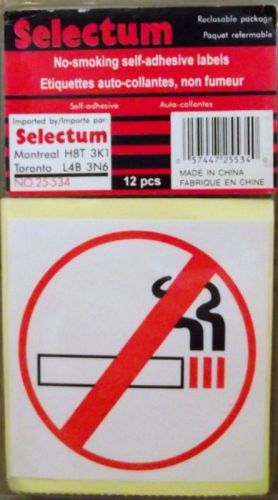 12 Pack of NO SMOKING Labels Selectum