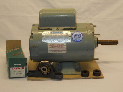 LEESON ELECTRIC MOTOR 1/3 0.33 HP + FAFNIR 1/2 BEARING VAS 1140 RPM 115V FLA 3.6