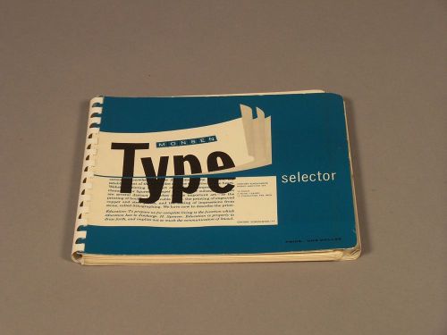 Vintage MONSEN Type Selector Book from 1956 - Excellent Condition - Historical