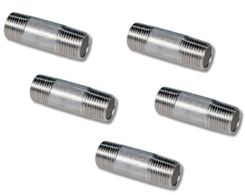 5 Pack 316 Stainless Steel Pipe Nipple 1/8&#034; NPT MNPT x 6&#034; Lead &amp; Brass Free