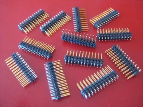 Header strip dual row 2x12 pin insulator 24 pins ( qty  25 ) *** new *** for sale