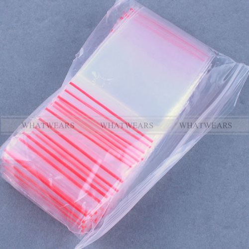 100pcs 6x8cm Jewelry Ziplock Zip Lock Reclosable Plastic Poly Clear Bags TGB