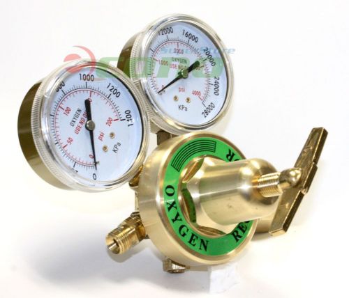 Dual Welding Gauge Brass Regulator Oxygen CGA 541 Fit Harris Victor Type Torch