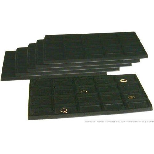 20 Compartment Display Tray Inserts Black 14 1/8&#034; 6Pcs