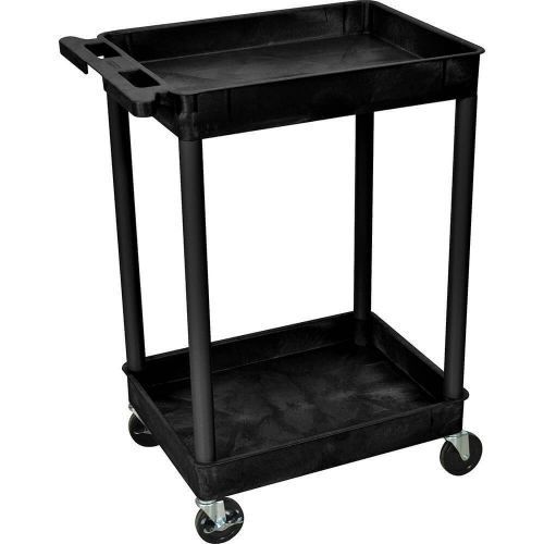 Luxor tub utility cart, 2 shelves black stc11-b for sale