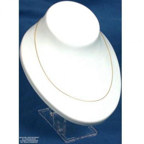 Adjustable white plastic necklace bust display for sale