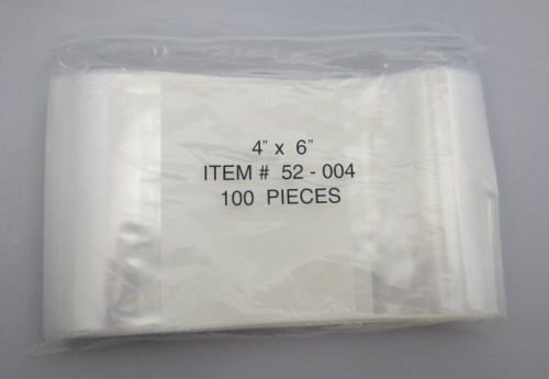 100 4X6 WHITE BLOCK ZIP LOCK RESEALABLE  POLY BAGS