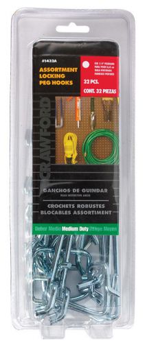 NEW! CRAWFORD Peg Hooks Assortment 11&#034; 32-Piece  1432A  FREE SHIPPING