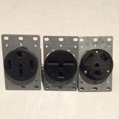 LOT OF 3 Leviton Flush Mounting Receptacles, NEMA 14-50R, TT-30R, 6-30R