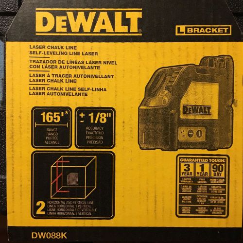 NEW DEWALT DW088K Horizontal and Vertical Self-Leveling Line Laser