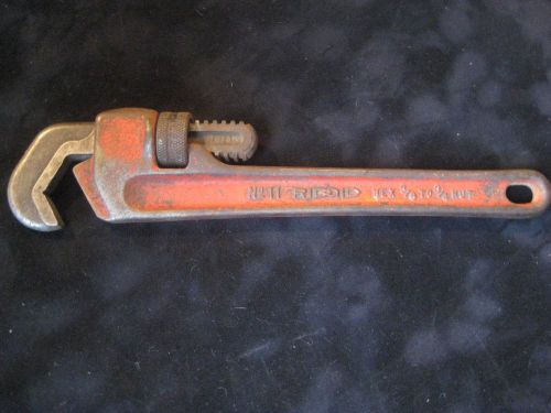 RARE!!  Ridgid No. 11 Hex Nut Pipe Wrench Cap 3/8 to 3/4 Nut - 10&#034;  Long - USA