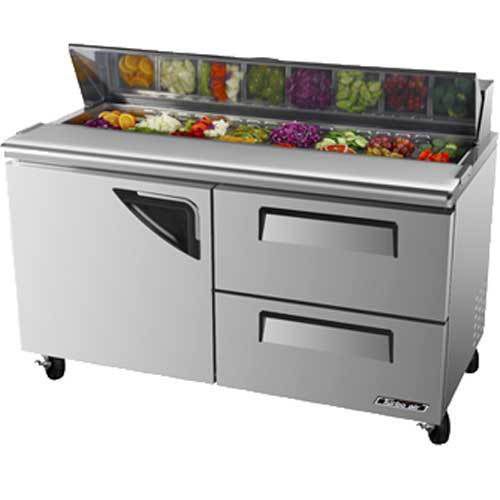 Turbo TST-60SD-D2 Refrigerated Counter, Sandwich Salad Prep Table, 1 Door, (2) D