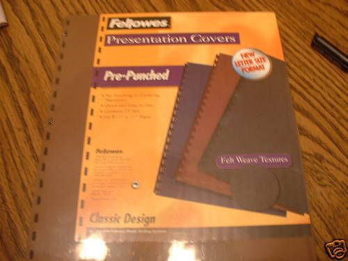 FELLOWES PRESENTATION COVERS (NIP) 6 PACKS OF 25 LETTER