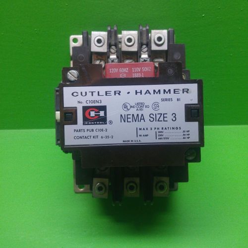 CUTLER HAMMER CONTACT KIT C10EN3 SER B1 90A A AMP 120V/60HZ NEMA SIZE 3