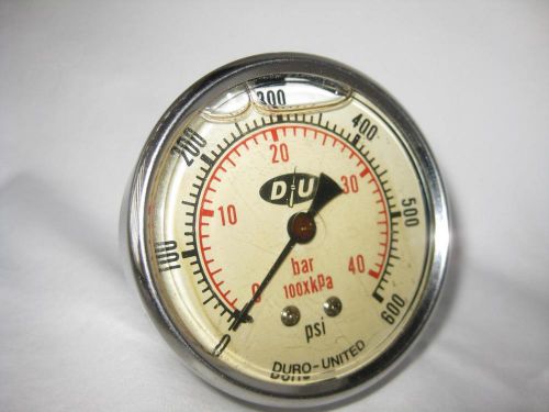 DU Duro United Liquid Filled Pressure Gauge 0-600 PSI bar 100XkPa