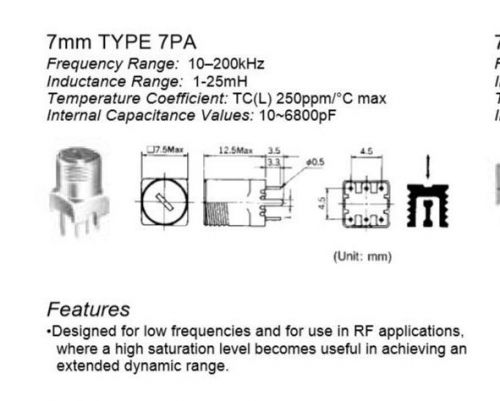 Toko 126ANS-T1103Z Variable Inductor 7MM 5.6 mH +/- 6%