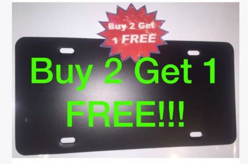 BLANK BLACK METAL LICENSE PLATE TAG BUY2 GET1! PLATE DECAL VINYL SUBLIMATION