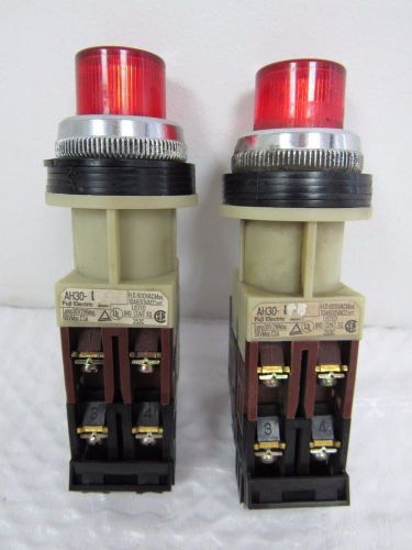 Fuji Electric AH30-L Red Push Button W/ Lamp 18V 200V-220V 50Hz Lot of 2