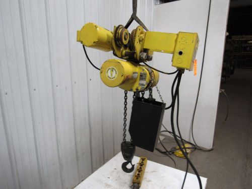 BUDGIT 11591205 2 Ton Electric Chain Hoist W/ Motor Trolley 12&#039; Lift 460V-3-60Hz