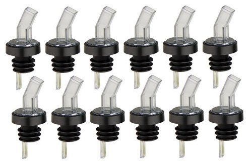 12 Pcs Plastic SCREEN Liquor Free Flow Bar Wine Bottle Pourer Pour Spout Stopper