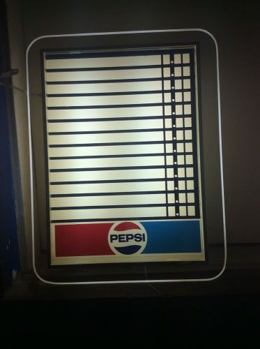 PEPSI COLA SINGLE DISPLAY CRYSTAL LIGHT PEPSI MENU DISPLAY 1980S VTG BNIB NOS