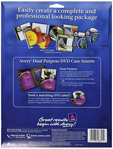 Avery DVD Case Inserts, Matte White, 20 Inserts 8891