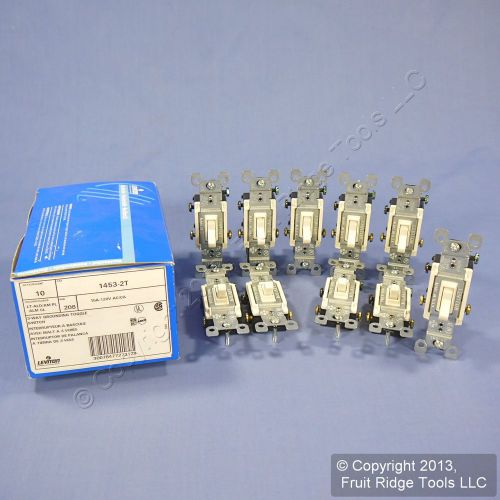 10 Leviton Light Almond 3-Way Toggle Wall Light Switches 15A 1453-2T